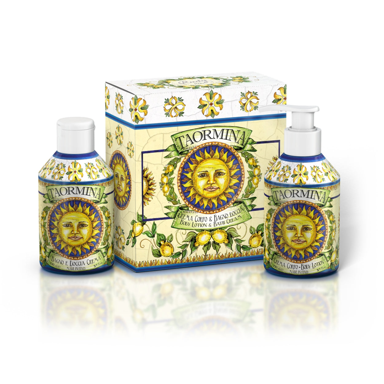 <b>Le Maioliche Set</b></br>Baño de burbujas 250 mL + Crema corporal 250 mL</br><i>Línea Taormina</i>