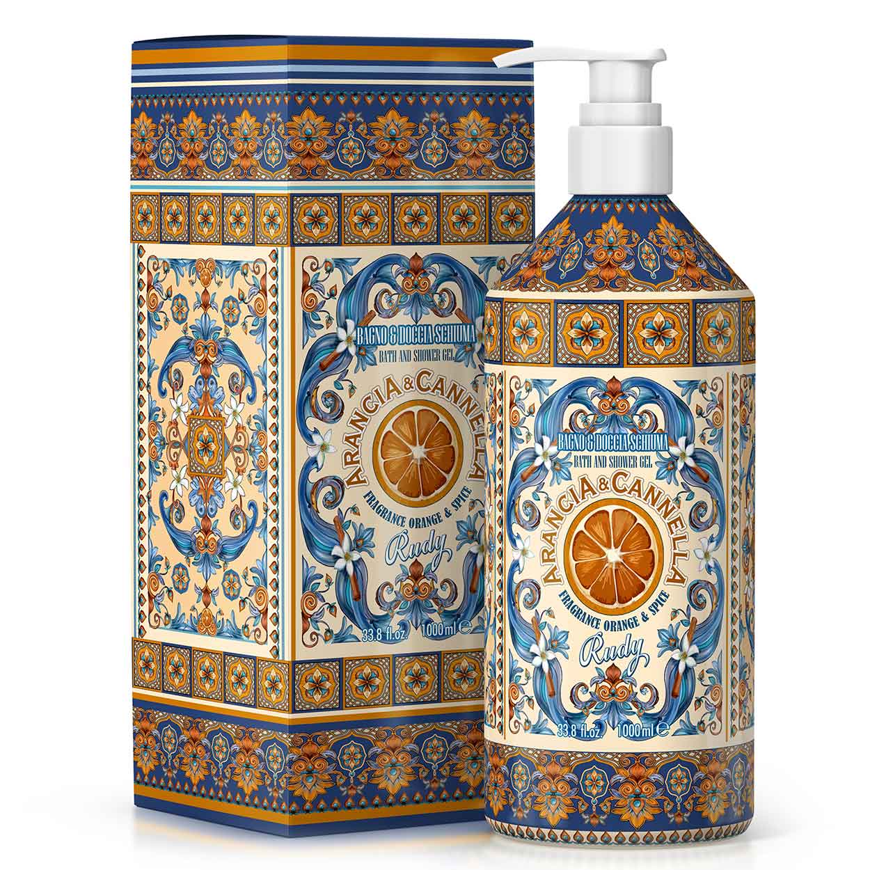 <b>Gel de Baño y Ducha 1000 mL</b><br>Edición Limitada<br><i>Naranja & Canela</i>