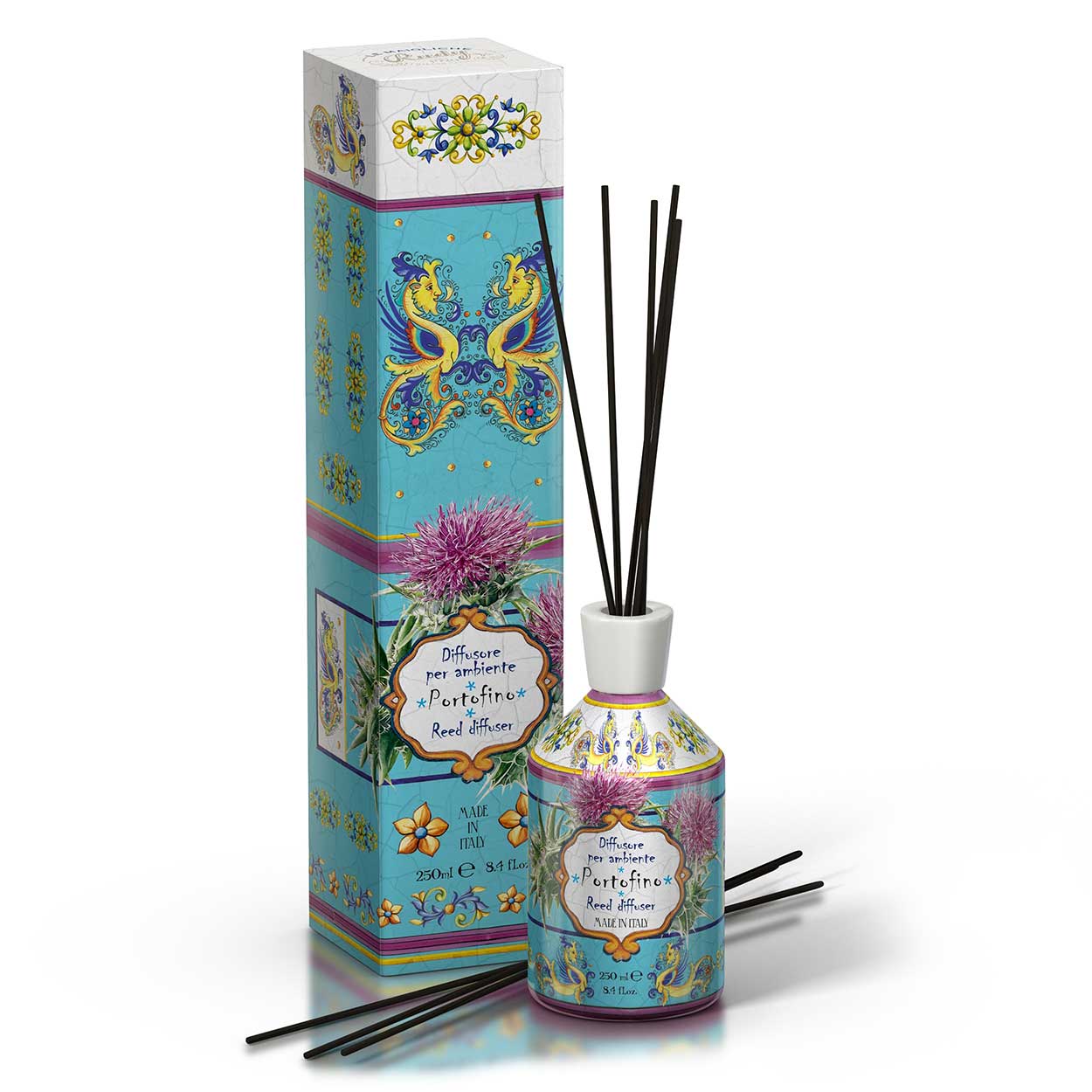 <b>Difusor ambiente de 250 mL</b></br>neroli e gardênia</br><i>Linha Portofino</i>