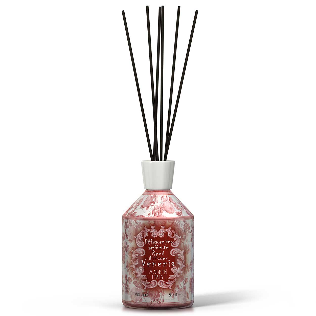 <b>Difusor ambiente de 250 mL</b></br>limão doce, framboesa e âmbar</br><i>Linha Venezia</i>