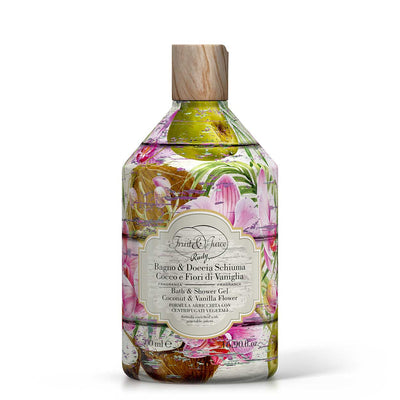 <b>Bath and shower gel 500 mL</b></br>Coconut & Vanilla Flowers</br><i>Fruit&Juice</i>