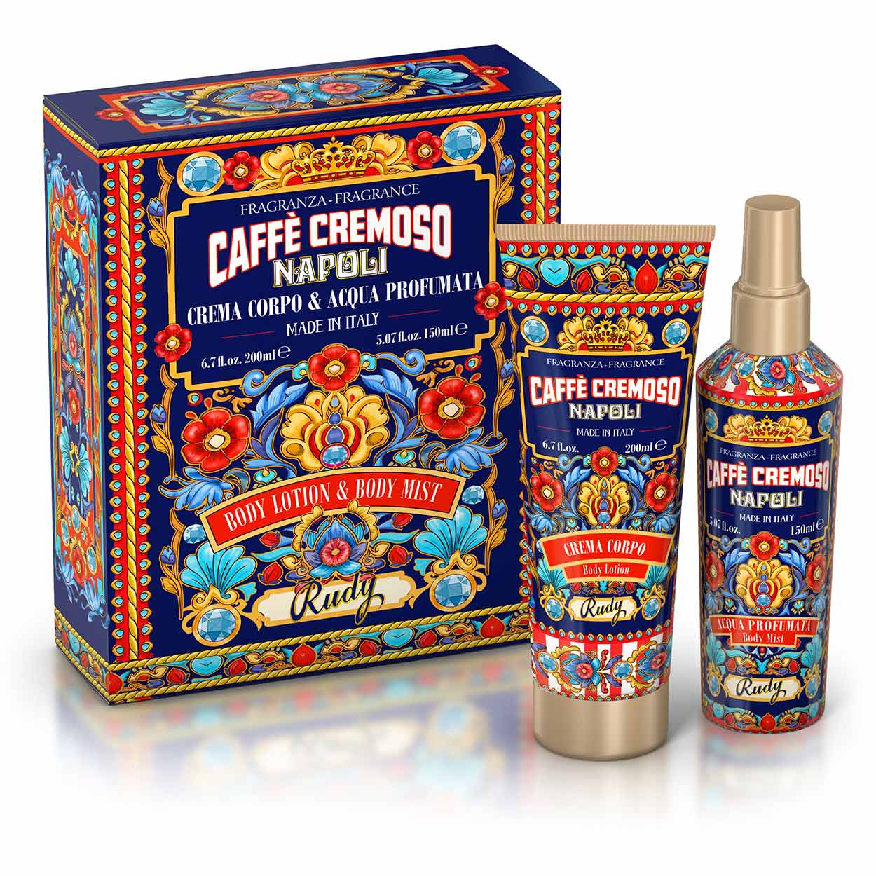 <b>Gift Box with Scented Body Water 150 mL + Moisturizing Body Cream 200 mL</b></br>Gourmand Edition</br><i>Creamy Cofee</i>