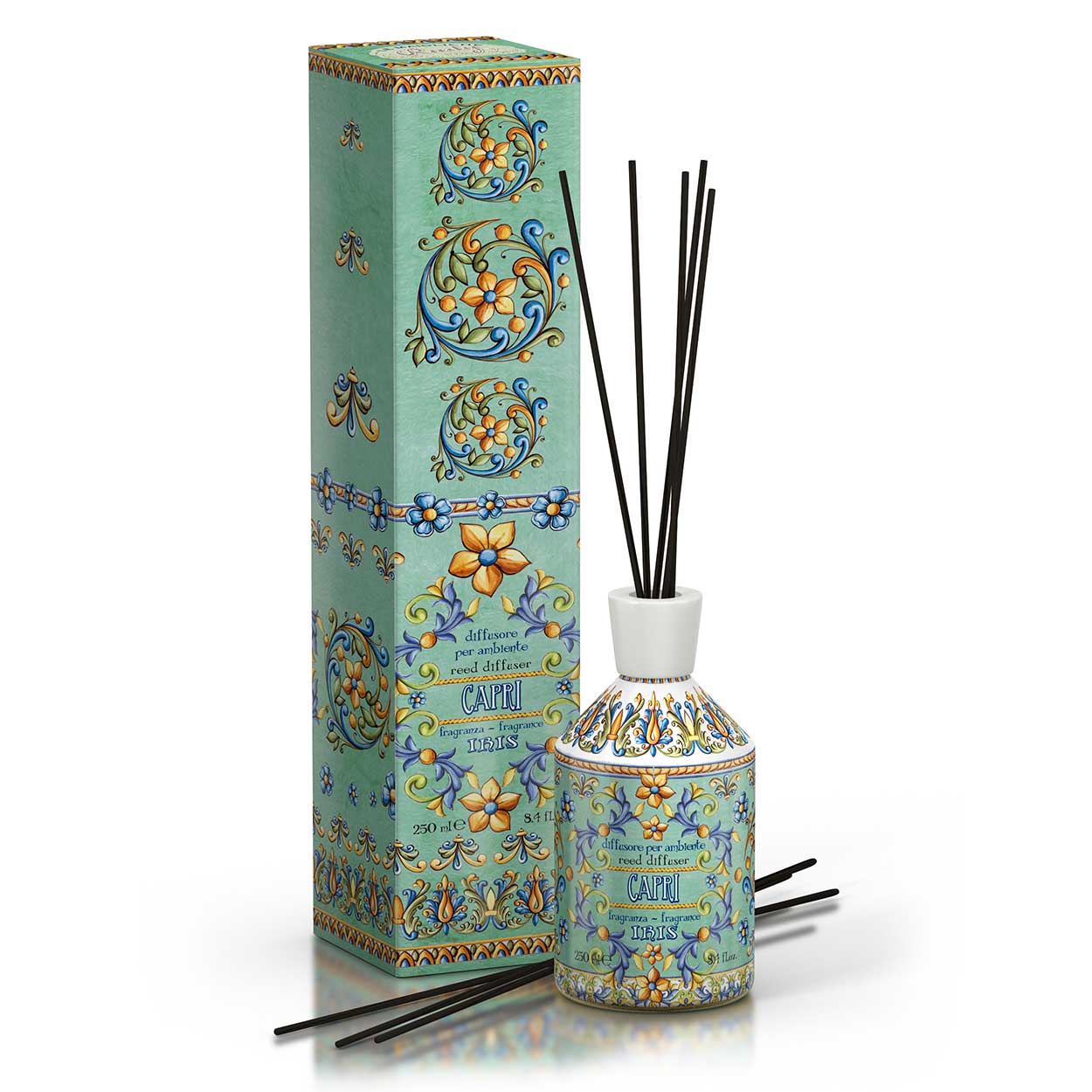 <b>Difusor ambiente com varetas de 250 mL</b></br><i>Linha Capri</i>