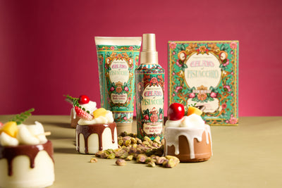 <b>Gift box with Scented Body Water 150 mL + Moisturizing Body Cream 200 mL</b></br>Gourmand Edition</br><i>Pistachio Gelato</i>