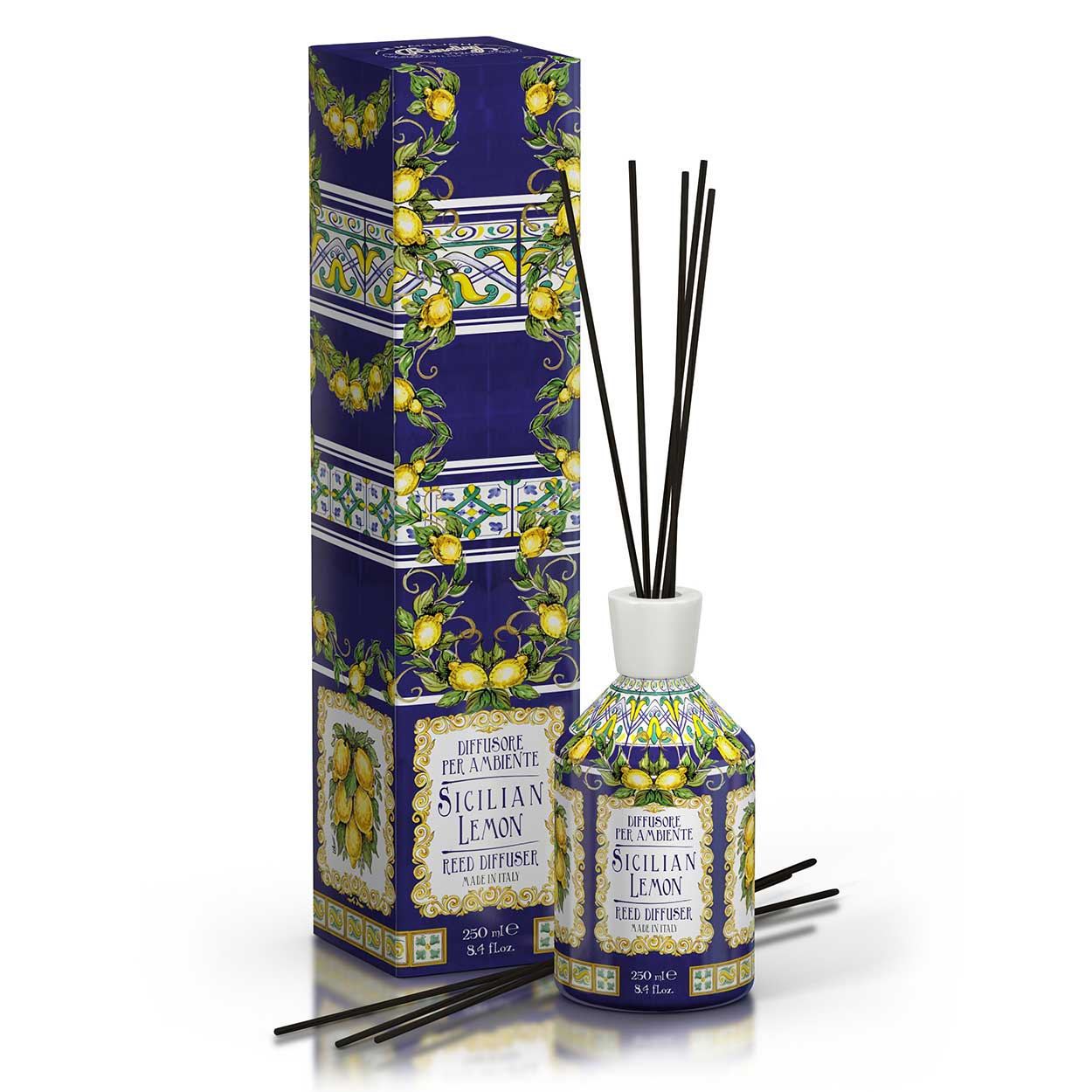 <b>Difusor ambiente com varinhas de 250 mL</b></br><i>Linha Limão Siciliano</i>