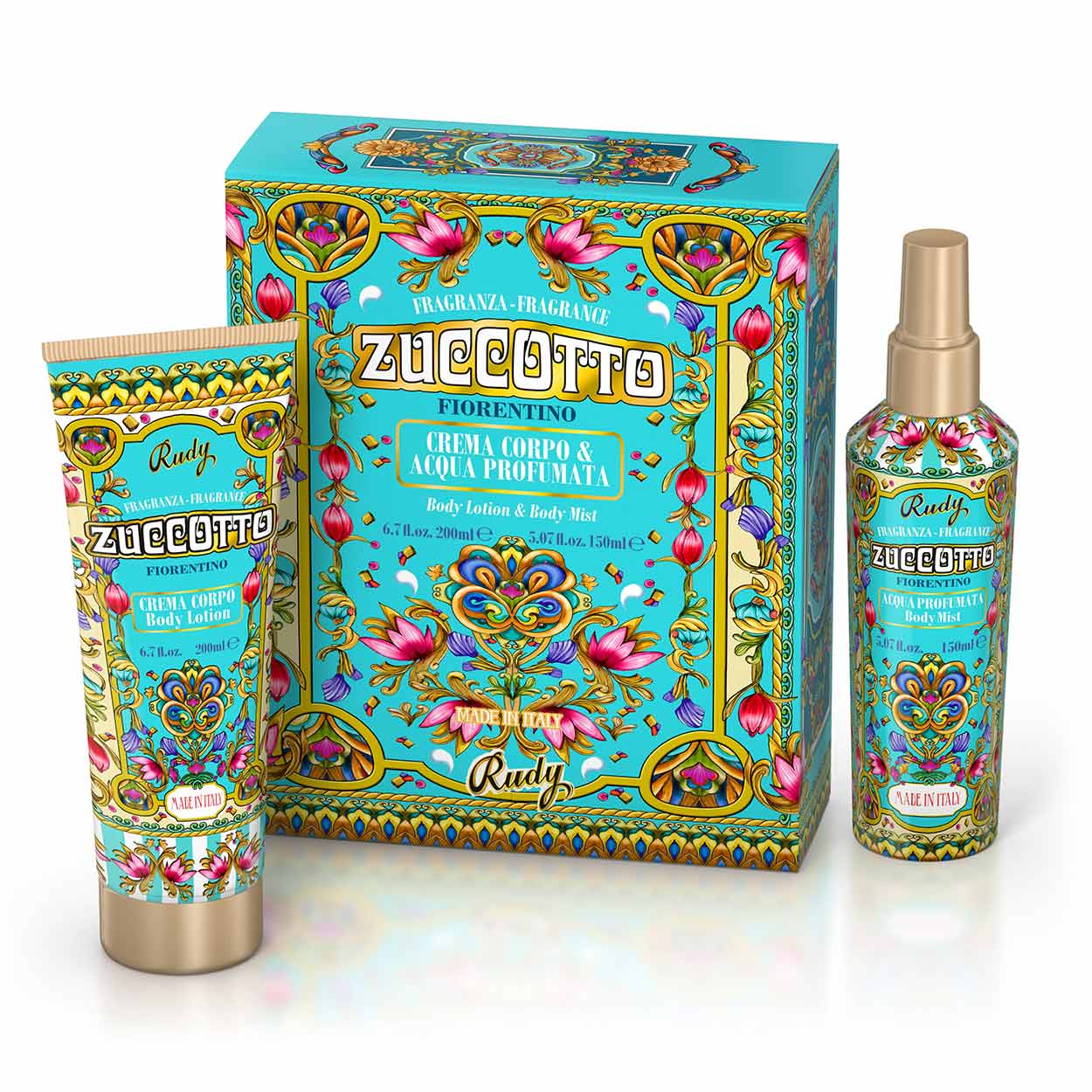<b>Gift Box with Scented Body Water 150 mL + Moisturizing Body Cream 200 mL</b></br>Gourmand Edition</br><i>Zuccotto</i>